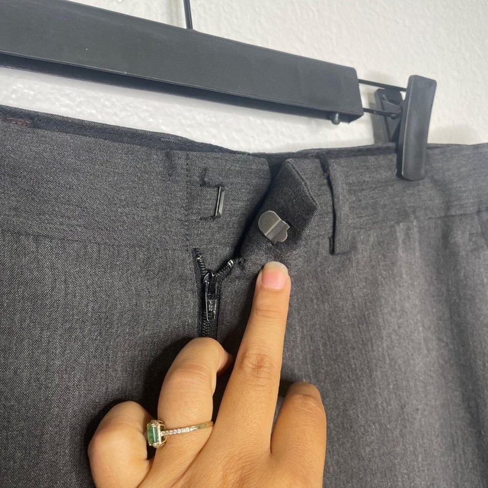 Michael Kors Mens Dress Pants 32x30 Charcoal Gray Heather Stretch Flat Front - Picture 12 of 15